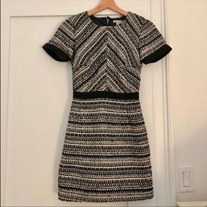 Black and White Tweed Fabric Dress